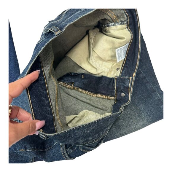 Old Navy Athletic Taper Jeans Men's 32X30 Blue Denim Build In Flex -Distressed - Picture 10 of 12